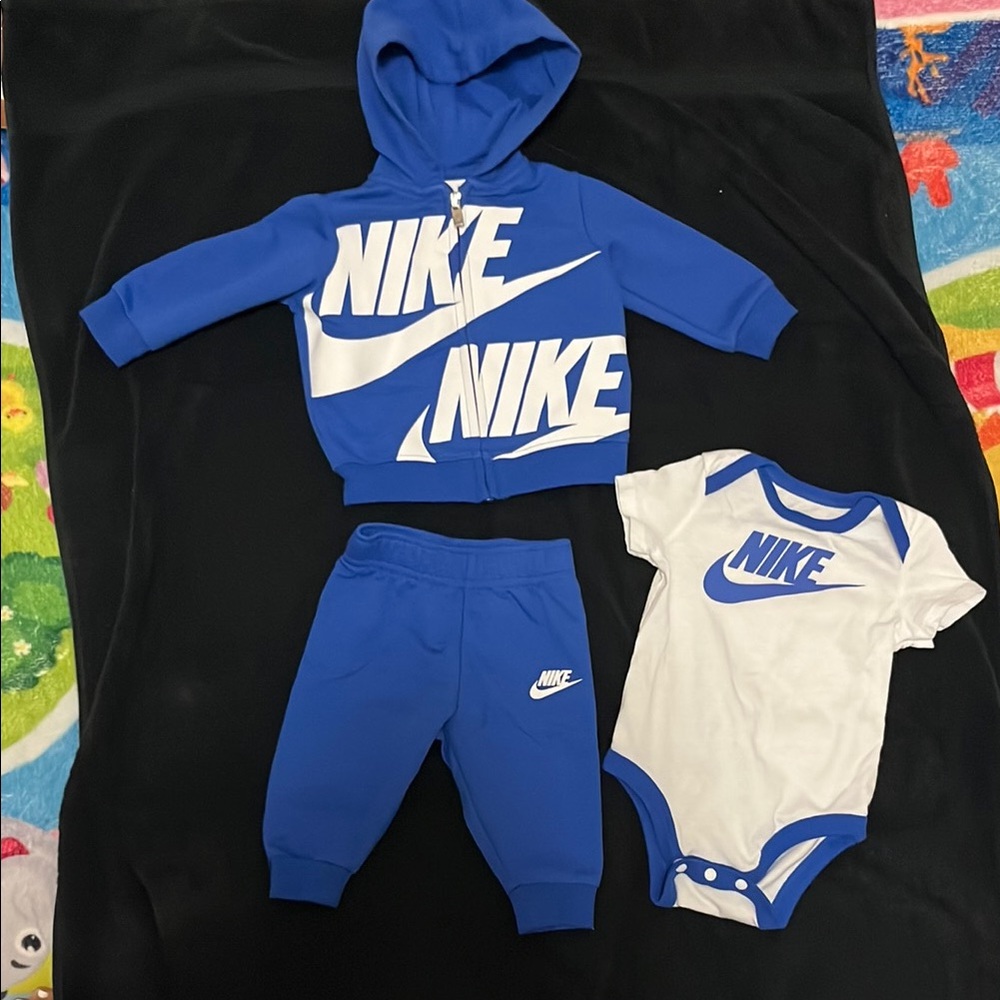 Nike Blue and White Baby Outfit Set